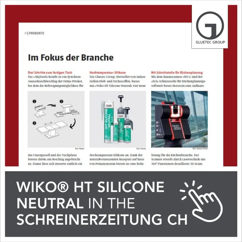 Im Fokus der Branche - WIKO® HT SILICONE NEUTRAL in der Schreinerzeitung/CH