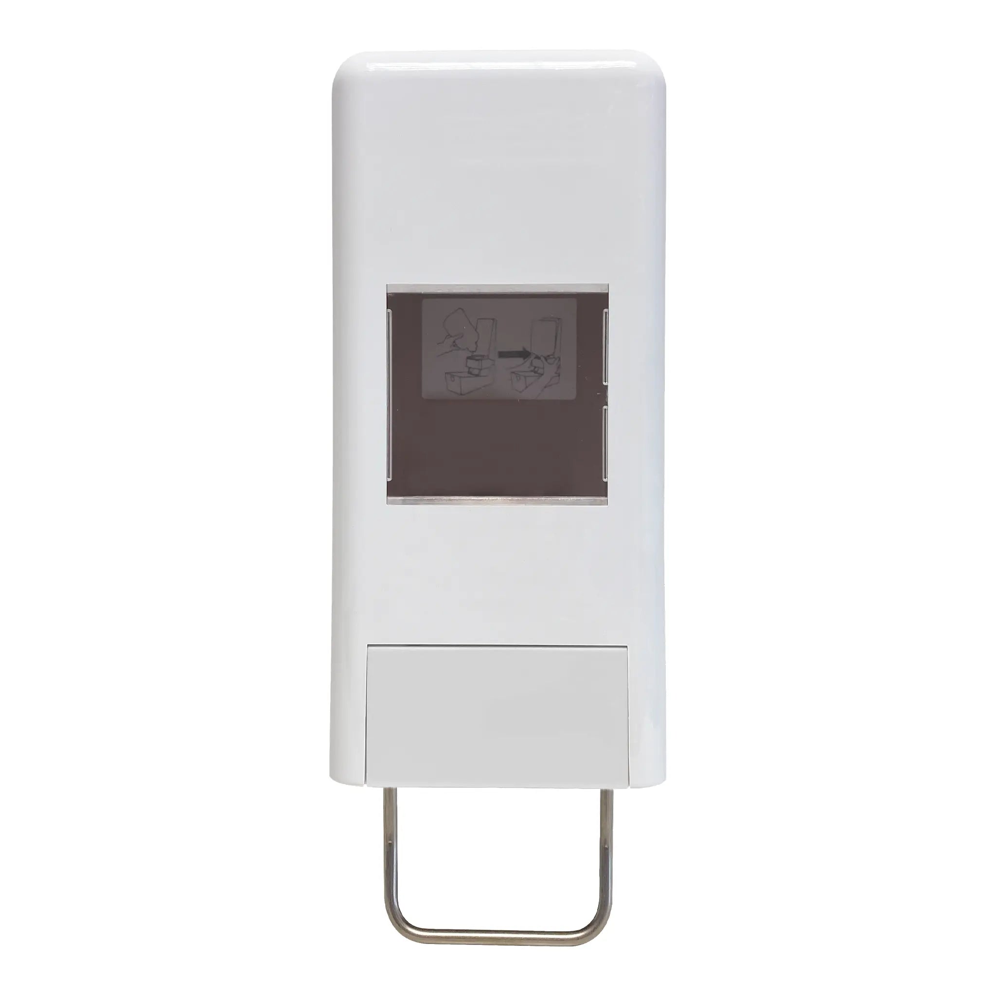 Wall dispenser for 2,000 ml soft bottles