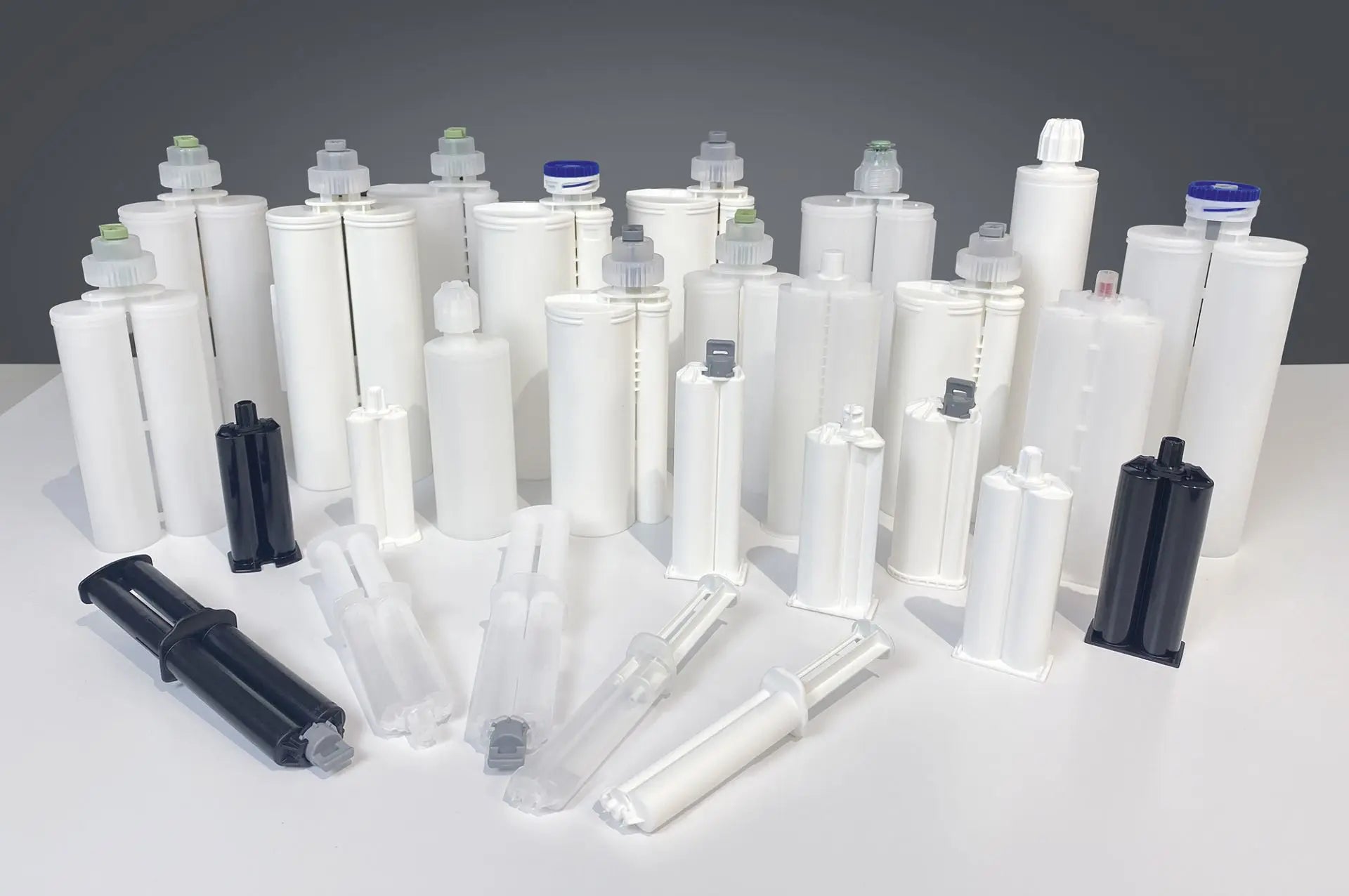 2K Cartridges and Syringes Group Photo - GLUETEC & WIKO