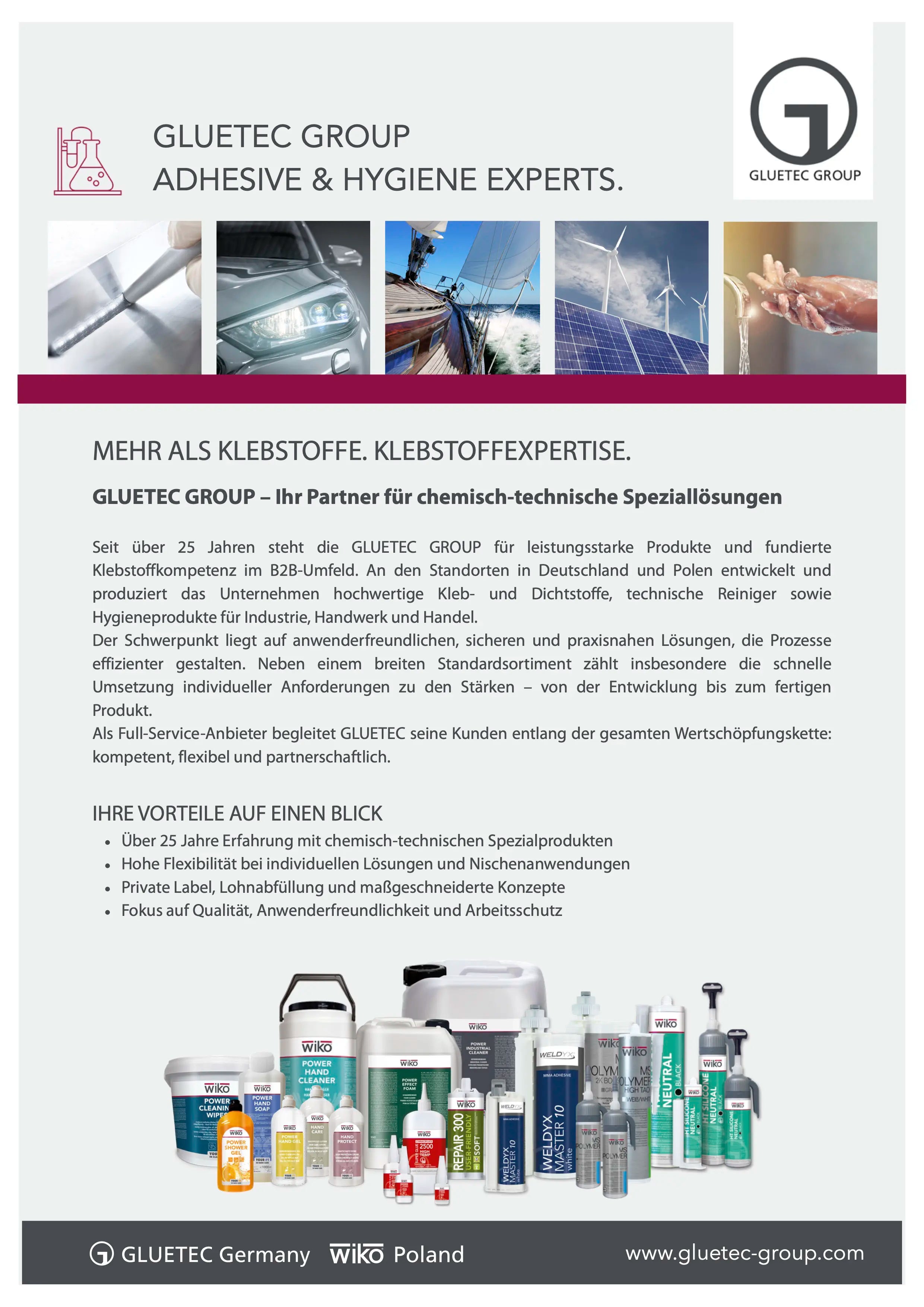 Portfolio Flyer - GLUETEC & WIKO